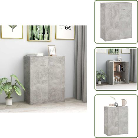 Aparador de almacenamiento - vidaXL Aparador de madera contrachapada gris hormigón 60x30x75 cm - Aparador decorativo