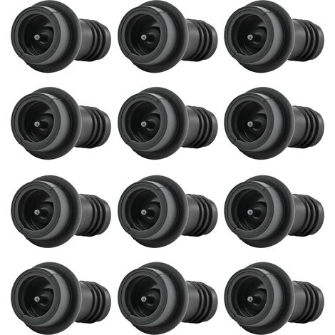 Tapones de bomba de vacío (12 unidades), tapones para botellas de vino, mantienen el vino fresco - Negro