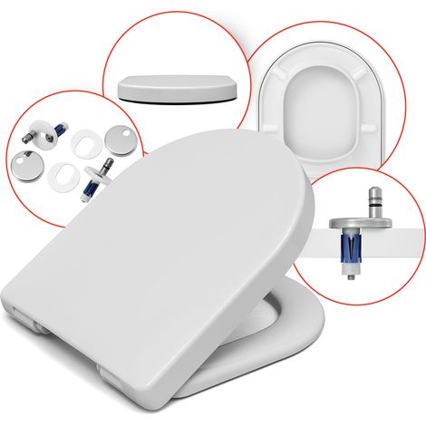 Hansgrohe  Abattant WC Elupura - Blanc - Duroplast - Antibactérien - Mécanisme Frein de Chute