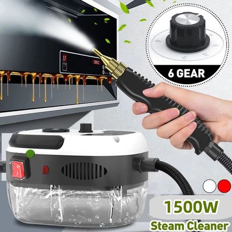 Jeffergarden Nettoyeur Vapeur Portable 1500 W, Avec 3 Têtes de Brosse,Multifonction Pour Meubles de Cuisine, Salle de Bain, Voiture (Blanc) (1/5)