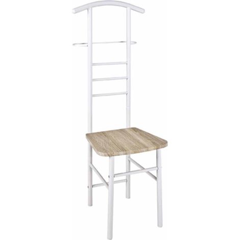 Valet de Chambre & Assise "Remo" 119cm Naturel & Blanc