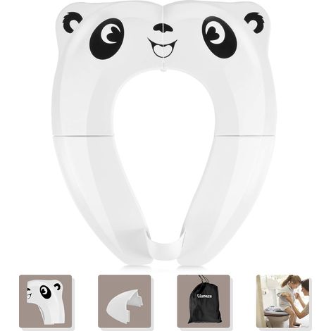 Bébé Réducteur de Toilette Enfant Pliable Siège 36x26cm - Blanche (1/5)