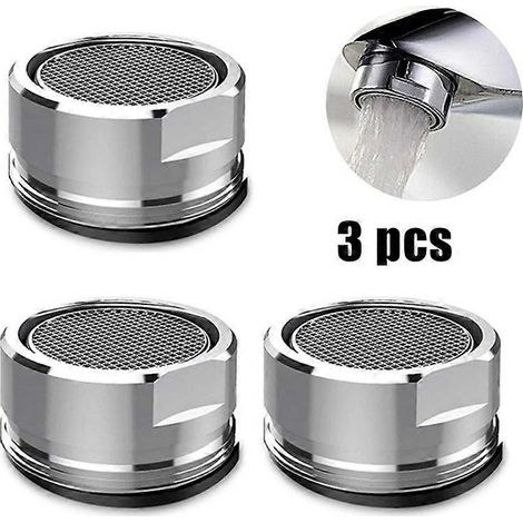 Aérateur de robinet [3 pièces], filtre de robinet, aérateur de robinet, aérateur à bulles pour économiser l'eau, comprend 3 joints, pour la cuisine et la salle de bain (1/5)