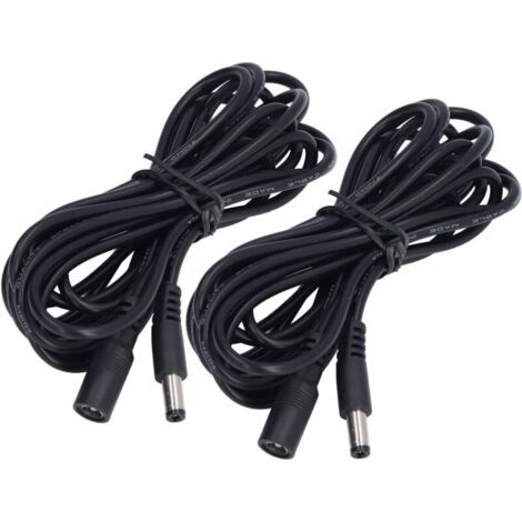 Rallonge de lumière solaire 2 pièces 5,5 x 2,1 mm – Tension 12V/24V – Câble cuivre 24AWG – Longueur 2,9 mètres – Pour systèmes d'éclairage CC - DC12V (1/4)
