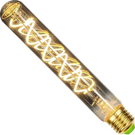 Vintage LED Ampoules 4W Dimmable Irrégulière Forme 220/240V Edison Vis E27 Base Spécialité Décorative Antique Ampoule T30 185mm Fumée [Classe énergétique G] (1/5)