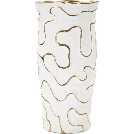 Vase Design en Céramique "Adore" 32cm Blanc