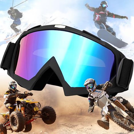 Motorcycle Protective Goggles, Eye Protection Goggles Face Mask For Outdoor Sports, Anti-Fog UV Glasses With Foam Padding, Suitable For Outdoor Sports (1/5)