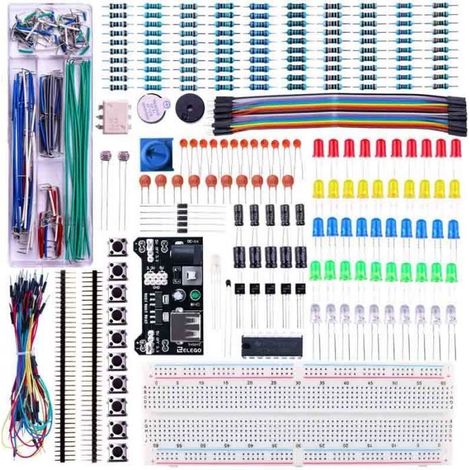 Kit Électronique Mis à Jour avec Module d\'Alimentation pour Arduino UNO R3 MEGA 2560 NANO Raspberry Pi et STM32