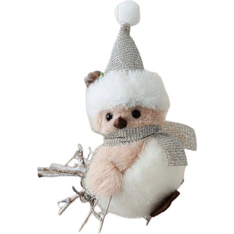 Festliche Vogel-Hängedekoration mit Strickmütze, ideal für Weihnachtsdekorationen und saisonale Anlässe, mehrfarbig (1/5)