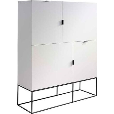 MOMMA HOME Aparador salón comedor, Acabado en Blanco, modelo Saná, Medidas 120 x 41 x 150H cm (1/5)