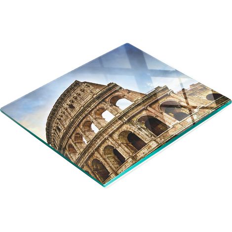 Tavoletta da cucina decorativa multifunzionale in legno massello effetto Colosseo Roma 60x52 cm (1/5)