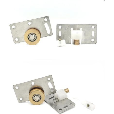 Rouleau de porte coulissante 2 Paires roulettes pour portes coulissantes pour armoire, armoire, fenêtre, portes coulissantes (1/5)