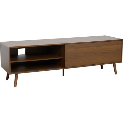 Meuble TV 1 porte rectangulaire L160 cm marron