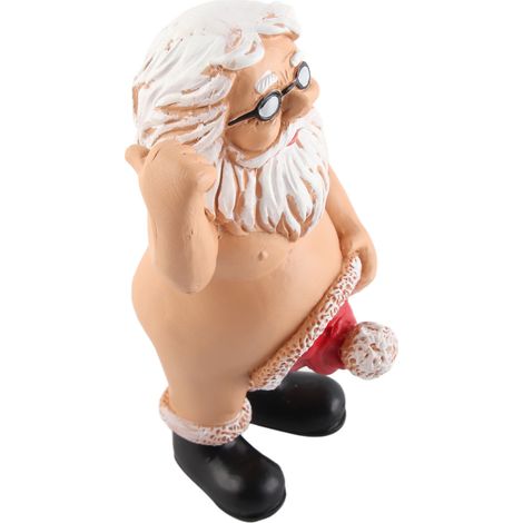 Lustige Weihnachtsmannfiguren, weihnachtliche Kunstharzfiguren, Statuen, Ornamente, Heim- und Bürodekoration (1/5)