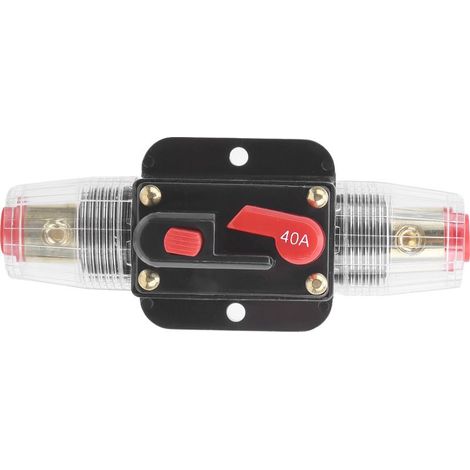 Interrupteur de disjoncteur de courant à réinitialisation automatique Ampères audio Protection contre les surcharges Porte-fusible avec réinitialisation manuelle pour voiture Marine Boat Stereo40A (1/5)
