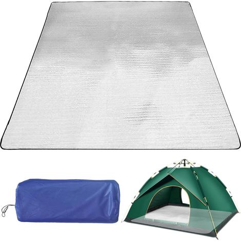 200x200cm Tapis de Sol Isolant en Aluminium, Tapis Isolant Camping, Tapis de Camping en Film, Couverture Isolante pour Tente, Tapis Isolant en Aluminium Pliable Tapis, pour Camping, Randonnée (1/5)