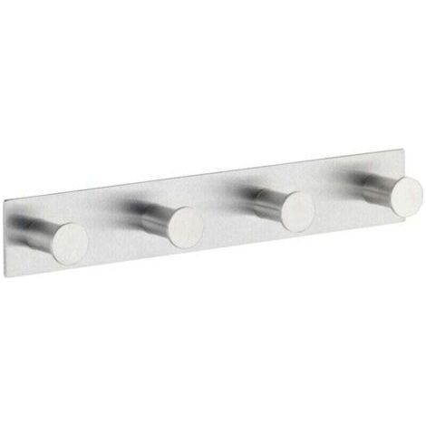 Celano Quadro coat hook, 4 wall-mounted towel hooks, wall mounting without adhesive drilling, Stainless steel, 25.5x4x3.3 cm, Matt (1/4)