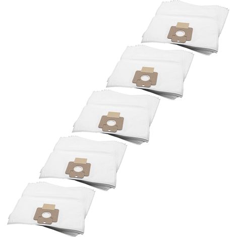 vhbw 50x Bolsa aspiradora compatible con Nilfisk Supreme LCD, 100, 150, 250 aspiradora - vellón micro, 44 cm x 36 cm, blanco (1/2)
