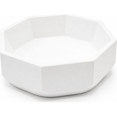 Bol geométrico octogonal blanco, diseño moderno. (1/3)