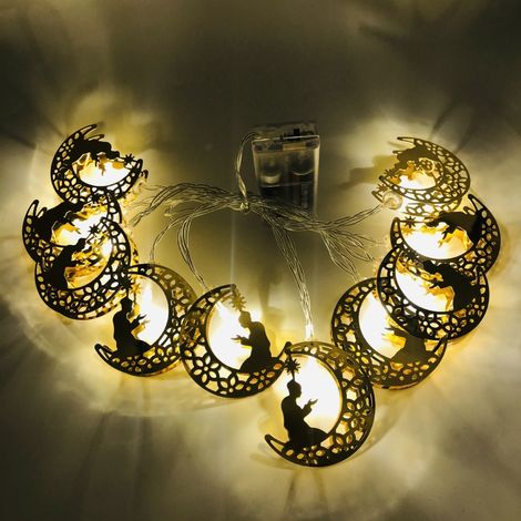 Set mit 1 LED-Lichterkette für Ramadan und Eid zur Partydekoration (OPP) 5-zackiger Stern – 1,65 m, 10 Lichter, inklusive Batterie (1/5)