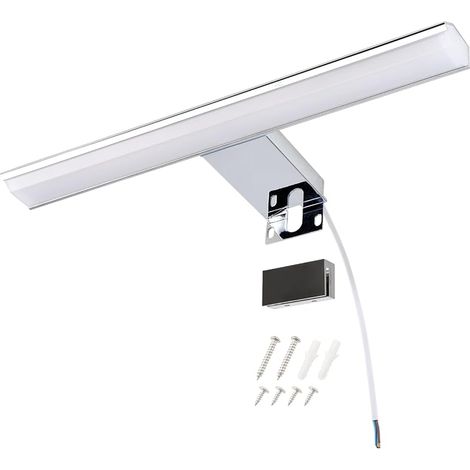 Lampe LED pour miroir 8W 580LM, Lampe pour salle de bain 30CM, IP44 anti-éclaboussures, 4000K blanc neutre Installation facile, couleur Chrome (1/5)