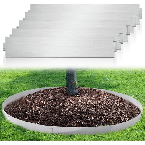SWANEW Bordure de jardin Bordure de pelouse Bordure de gazon Galvanisé Métal Bordure de chemin Bordure de parterre 100x15cm 20m