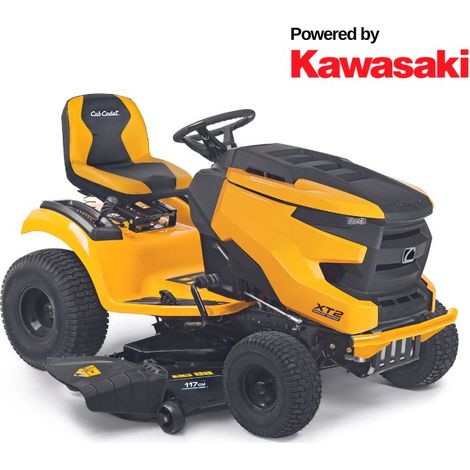Tracteur tondeuse éjection latérale 117 cm – Moteur Kawasaki 726 cm³ – Transmission hydrostatique – Rayon de braquage 17 cm – Cub Cadet