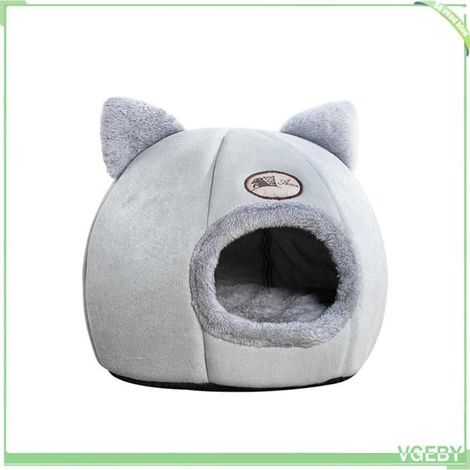 Lit pour chat - FAFEICY - Modèle M - Gris - Rembourrage extra épais - Microfibre (1/5)