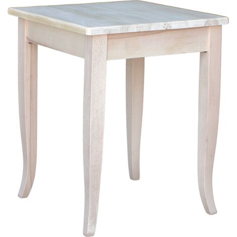Tavolo in legno grezzo da cm 60 x 60 piedi a sciabola