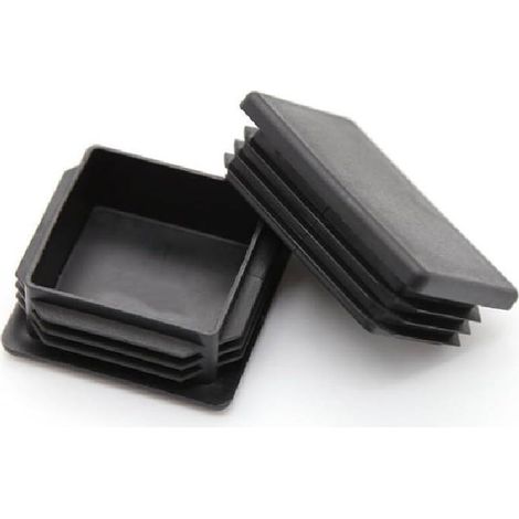 30 bouchons carrés en plastique de 25 mm - 25 mm x 25 mm - embouts intérieurs antidérapants pour boucher les tuyaux et protéger les sols. (1/4)