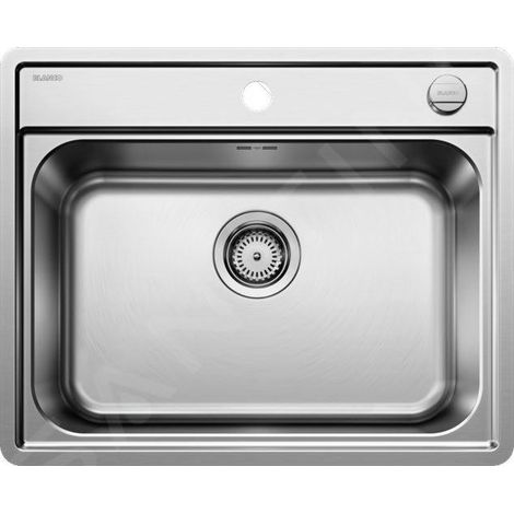 Blanco Lemis 6 - Évier, 615x500 mm, avec commande du vidage, inox brossé 525109 (1/3)