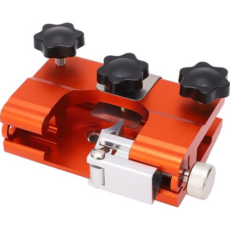 Affûteur de tronçonneuse à manivelle manuel portable avec meule et bras oscillant, acier inox alliage orange, guide 30cm-50cm, kit 6 pcs (1/5)