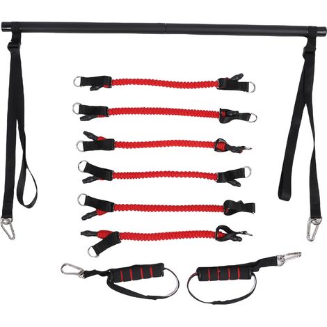 Kit de barre Pilates Portable avec bandes pour hommes et femmes, Support multifonctionnel de gymnastique à domicile, entraînements complets du corps (1/5)
