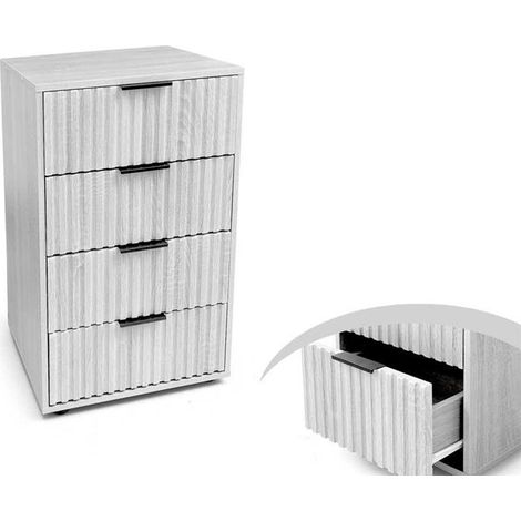 Cassettiera 4 cassetti bianco melaminico 50x40x83 cm