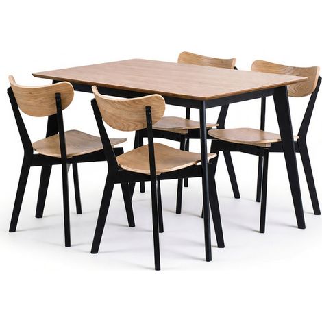 Conjunto de mesas y sillas para comedor Norsica 522 , 76x80x120cm, Diámetro: 0, Número de asientos: 4, Estilo: Contemporary