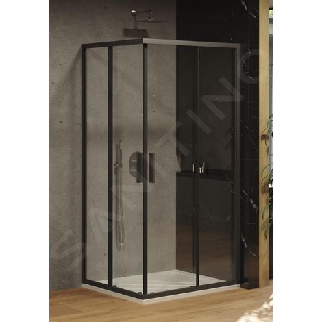 Ravak Blix - Cabine de douche Slim BLSRV2-80, 80x80 cm, noir/verre clair X1LM40300Z1 (1/2)