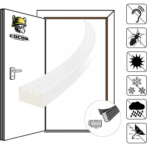 Guarnizione autoadesiva per porta e finestra E 15X8 mm BIANCO (1/5)