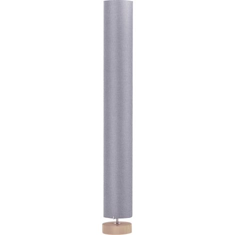 Beyamis Stehlampe für das Wohnzimmer, max. 40 W, E27-Fassung, Leinenschirm und Metallgestell, Ø 15 x 120 cm, Grau