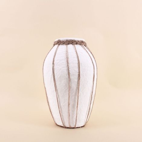 Vase en papier maché déco jute, H34cm (1/5)