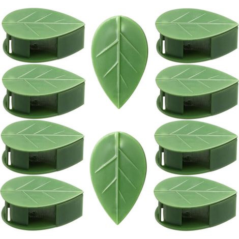 Kletterpflanzenclips, 10er-Pack, ABS-Material, langlebig, Abmessungen 3x2x2cm, einfache Wandklebebefestigung, grüne Blattform.