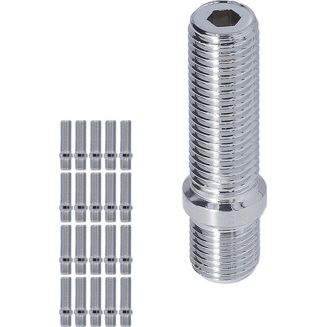 Lot de 20 goujons de conversion de roue, longueur 50 mm, tige de 33 mm, adaptateur de vis de roue de remplacement pour Mercedes-Benz M12x1,5 vers M12x1,5 (1/5)