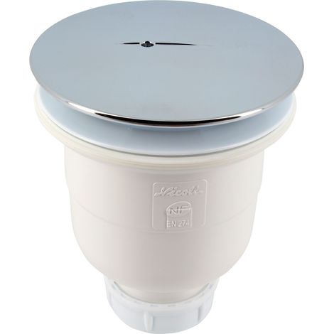 Nicoll – Bonde de douche capot ABS chrome 90 mm – Sortie verticale – Pour chantiers humides – Installation facile – Résistance à la corrosion