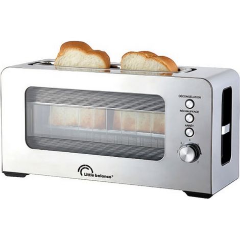 Grille-pain Little Balance 3067 verre et inox 1 fente longue 1000 W thermostat 7 niveaux (1/2)