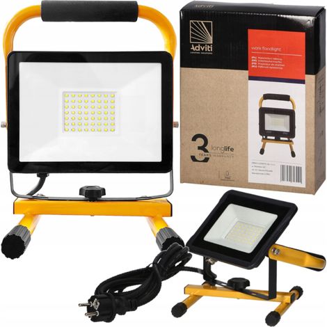 Projecteur LED 50W - Noir/Jaune - Portable IP65 - Éclairage puissant - 4000K (1/5)