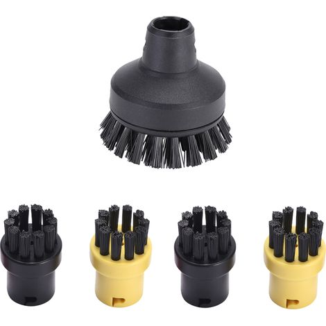 3 Brosses rondes pour Karcher SC, 1 grande et 2 petites, accessoires vapeur pour sols et joints, surface 150 m² (1/5)