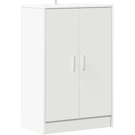 Armoire à Chaussures, Meuble Étagère de Rangement, Blanc 60x35x92 cm Aggloméré OIB9314E (1/5)
