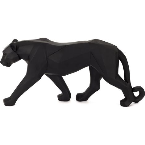 Statuette Déco "Panthère Origami" 40cm Noir (1/4)