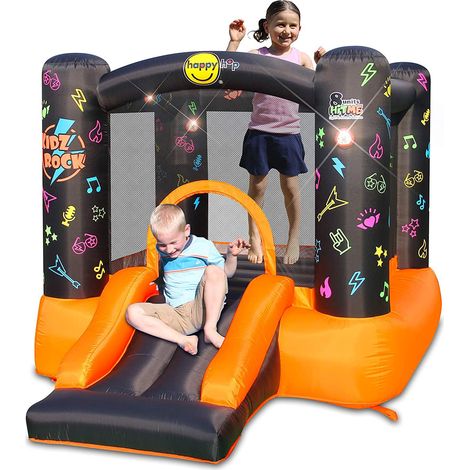 Gonfiabile per Bambini Interattivo Luci Musica con Scivolo Castello Pompa Aria (1/5)