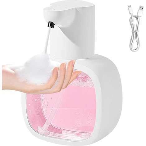 Distributeur de Savon Mousse Automatique 500ml, Dispensateur Gel Douche Mural sans Contact Rechargeable Étanche IPX5 avec Capteur & 4 Niveaux Réglables pour Cuisine, Salle Bain, Domicile et Bureau (1/5)