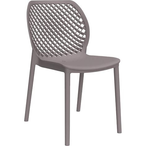 SEDIA IN POLIPROPILENE SCHIENALE FORATO 'ARIA' taupe  - BICA